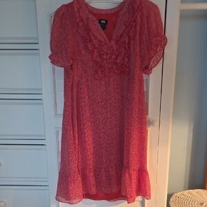H&M Vibrant Red Textured Dress